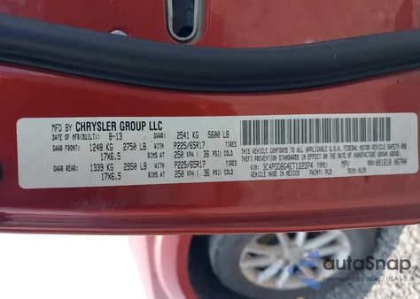 2014 Dodge Journey Sxt z USA, uszkodzony, nr VIN 3C4PDDBG4ET122374